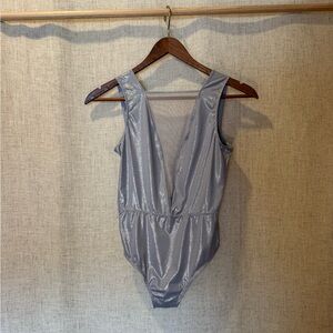 Victoria's Secret Shimmering Silver Bodysuit